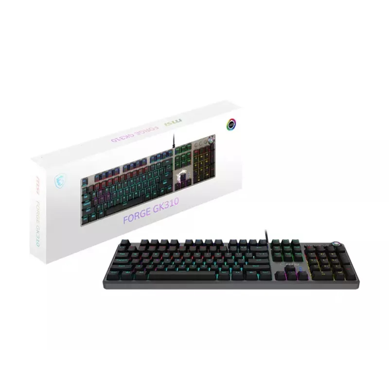 Pelausnäppäimistö MSI FORGE GK310 RED DE mekaaninen USB QWERTY musta