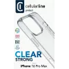 Cellularline Clear Protect – kova kuori iPhone 16 Pro Max kumireunoilla