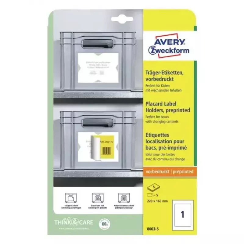 Avery julistetaskut A4 vaaleanharmaa 22x16cm 5 tarraa