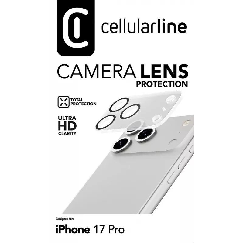 Cellularline kameran objektiivi - iPhone 17 Pro kameran suojaus