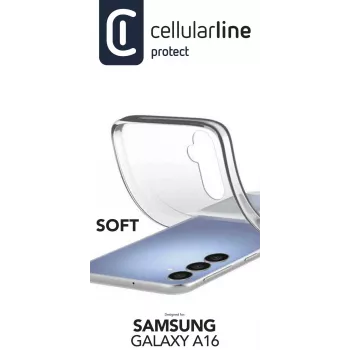 Cellularline Soft - Galaxy A16 pehmeä kumikuori, suojakuori, Samsung, Galaxy A16, 17 cm (6,7 tuumaa), läpinäkyvä