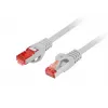 Lanberg PCF6-10CU-0150-S Cat6 S/FTP LSZH -kytkentäkaapeli, 1,5 m, harmaa