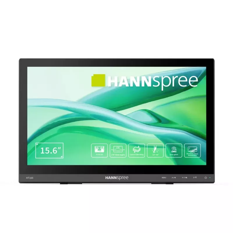 HANNspree HT165HPB 39,6 cm (15,6 tuumaa) Full HD IPS LCD kosketusnäyttö 1920×1080, 15 ms, VESA, kaiuttimet, musta