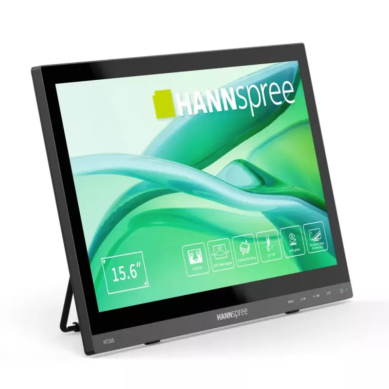 HANNspree HT165HPB 39,6 cm (15,6 tuumaa) Full HD IPS LCD kosketusnäyttö 1920×1080, 15 ms, VESA, kaiuttimet, musta