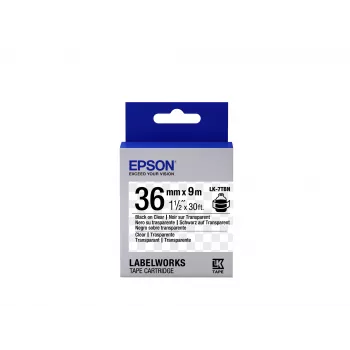 Epson tarrakasetti läpinäkyvä LK-7TBN musta/läpinäkyvä 36 mm (9 m)