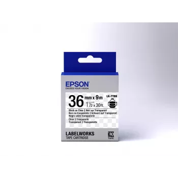 Epson tarrakasetti läpinäkyvä LK-7TBN musta/läpinäkyvä 36 mm (9 m)