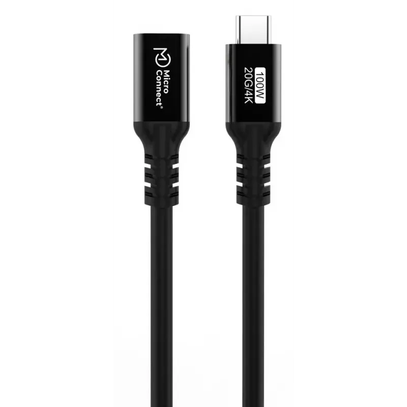 USB-C–USB-C-kaapeli MicroConnect MC-USB3.2CC1-FA — USB 3.2 Gen 2x2, 1 m, musta