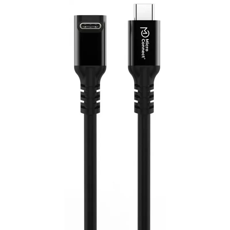 USB-C–USB-C-kaapeli MicroConnect MC-USB3.2CC2-FA, USB 3.2 Gen 2x2, 20 Gbit/s, 2 m, musta