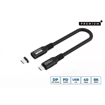 USB4 Gen 3x2 USB-C–USB-C-kaapeli MicroConnect MC-LS-USB4CC0.15, 0,15 m, musta