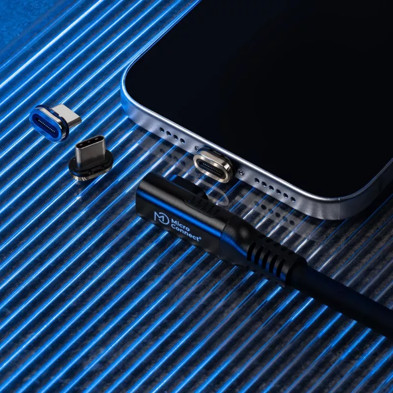 USB4 Gen 3x2 USB-C–USB-C-kaapeli MicroConnect MC-LS-USB4CC0.15-A – 0,15 m, musta