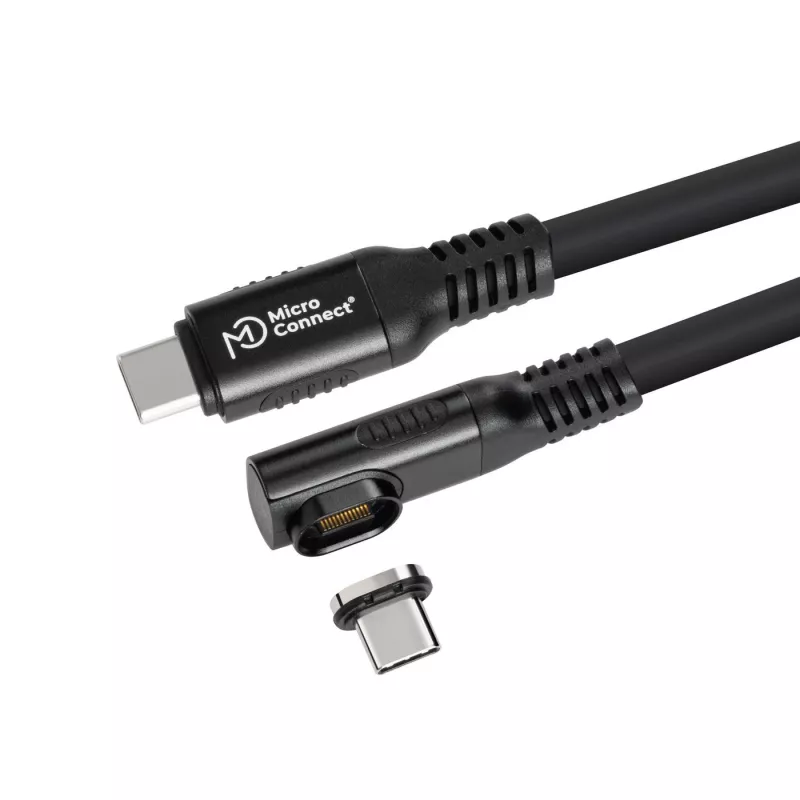 USB4 Gen 3x2 USB-C–USB-C-kaapeli MicroConnect MC-LS-USB4CC0.15-A – 0,15 m, musta
