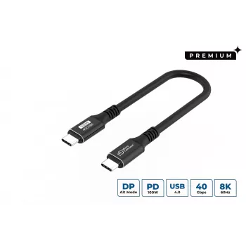 Microconnect USB4CC015 USB-kaapeli USB4 Gen 3x2 0,15 m USB-C musta