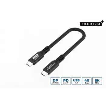 Microconnect USB4CC015-240W USB-kaapeli USB4 Gen 3x2 0,15 m USB C musta