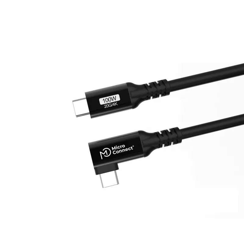 USB-C–USB-C-kaapeli MicroConnect USB3.2CC015-A, USB 3.2 Gen 2x2, 20 Gbit/s, 0,15 m, musta