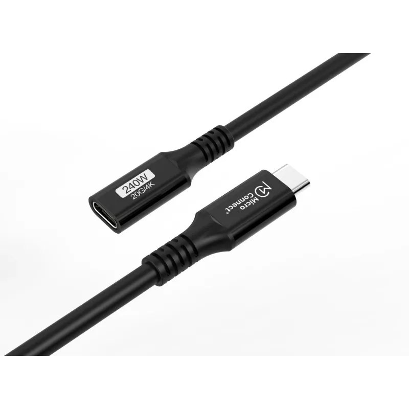 USB-C–USB-C-kaapeli MicroConnect USB3.2CC015EX, USB 3.2 Gen 2x2, 0,15 m, musta