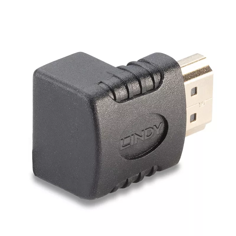 Lindy HDMI-naaras–HDMI-uros 90 asteen kulmasovitin ylöspäin