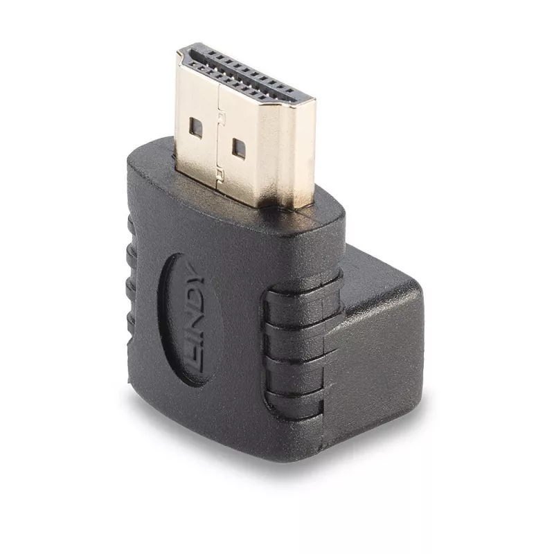 Lindy HDMI-naaras–HDMI-uros 90 asteen kulmasovitin ylöspäin