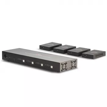 Lindy 70 m Cat.6 4x4 HDMI 4K60 -matriisijatko, 3840 x 2160 pikseliä, AV-lähetin ja -vastaanotin, 70 m, kaapelillinen, musta, HDCP