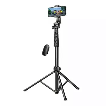 Selfie-tikku UGREEN LP680 Bluetooth kaukosäätimellä, teleskooppi 1,7 m asti, enimmäiskorkeus 180 cm, yleinen yhteensopivuus, musta