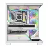 PC-kotelo MODECOM VOLCANO STELLAR PLUS ARGB MIDI 8F valkoinen — Mid Tower, ATX, karkaistu lasi, ARGB-valaistus, 8 tuuletinta, GPU jopa 42 cm