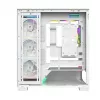 PC-kotelo MODECOM VOLCANO STELLAR PLUS ARGB MIDI 8F valkoinen — Mid Tower, ATX, karkaistu lasi, ARGB-valaistus, 8 tuuletinta, GPU jopa 42 cm