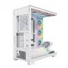 PC-kotelo MODECOM VOLCANO STELLAR PLUS ARGB MIDI 8F valkoinen — Mid Tower, ATX, karkaistu lasi, ARGB-valaistus, 8 tuuletinta, GPU jopa 42 cm