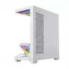 PC-kotelo MODECOM VOLCANO STELLAR PLUS ARGB MIDI 8F valkoinen — Mid Tower, ATX, karkaistu lasi, ARGB-valaistus, 8 tuuletinta, GPU jopa 42 cm