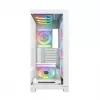PC-kotelo MODECOM VOLCANO STELLAR PLUS ARGB MIDI 8F valkoinen — Mid Tower, ATX, karkaistu lasi, ARGB-valaistus, 8 tuuletinta, GPU jopa 42 cm