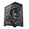 PC-Mid Tower -kotelo MODECOM VOLCANO STELLAR PLUS ARGB MIDI, 5 etutuuletinta, karkaistu lasi, USB-C
