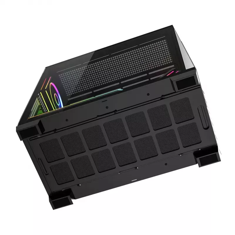 PC-Mid Tower -kotelo MODECOM VOLCANO STELLAR PLUS ARGB MIDI, 5 etutuuletinta, karkaistu lasi, USB-C