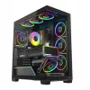 PC-Mid Tower -kotelo MODECOM VOLCANO STELLAR PLUS ARGB MIDI, 5 etutuuletinta, karkaistu lasi, USB-C