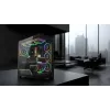PC-Mid Tower -kotelo MODECOM VOLCANO STELLAR PLUS ARGB MIDI, 5 etutuuletinta, karkaistu lasi, USB-C