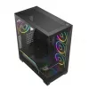 PC-Mid Tower -kotelo MODECOM VOLCANO STELLAR PLUS ARGB MIDI, 5 etutuuletinta, karkaistu lasi, USB-C