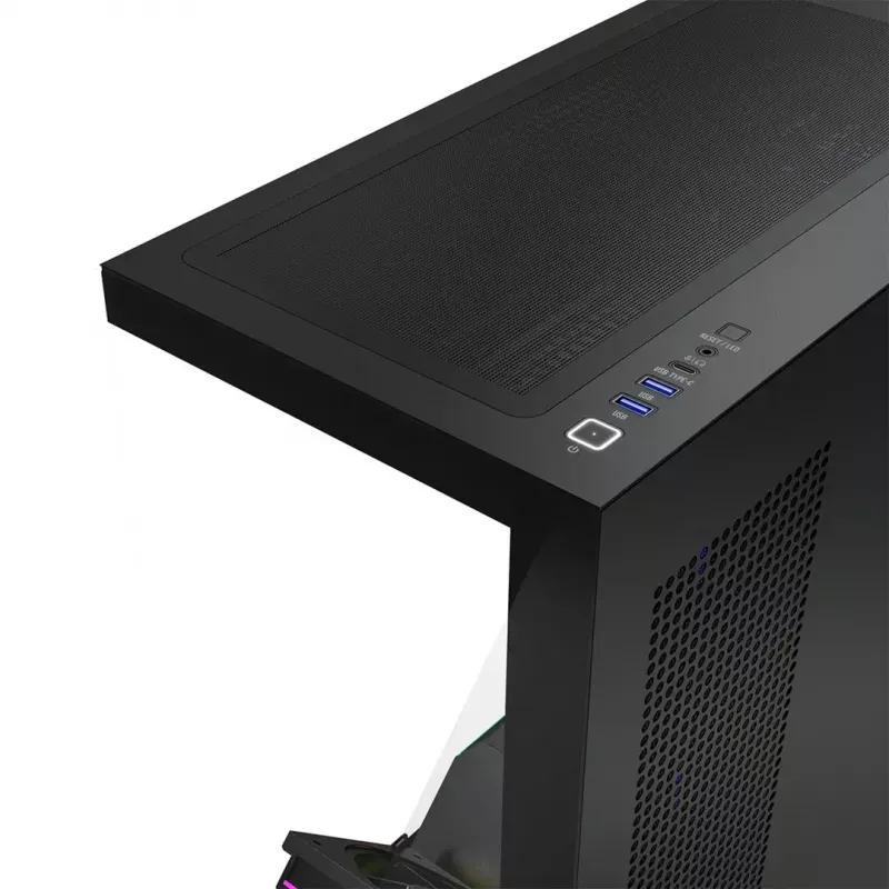PC-Mid Tower -kotelo MODECOM VOLCANO STELLAR PLUS ARGB MIDI, 5 etutuuletinta, karkaistu lasi, USB-C