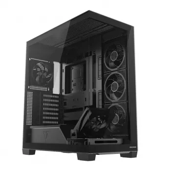 PC-Mid Tower -kotelo MODECOM VOLCANO STELLAR PLUS ARGB MIDI, 5 etutuuletinta, karkaistu lasi, USB-C