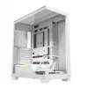 PC-kotelo MODECOM VOLCANO STELLAR PLUS MIDI valkoinen — Midi Tower, microATX, karkaistu lasi, USB-C, tukee GPU 420 mm