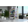PC-kotelo MODECOM VOLCANO STELLAR PLUS MIDI valkoinen — Midi Tower, microATX, karkaistu lasi, USB-C, tukee GPU 420 mm