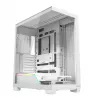PC-kotelo MODECOM VOLCANO STELLAR PLUS MIDI valkoinen — Midi Tower, microATX, karkaistu lasi, USB-C, tukee GPU 420 mm