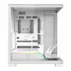 PC-kotelo MODECOM VOLCANO STELLAR PLUS MIDI valkoinen — Midi Tower, microATX, karkaistu lasi, USB-C, tukee GPU 420 mm