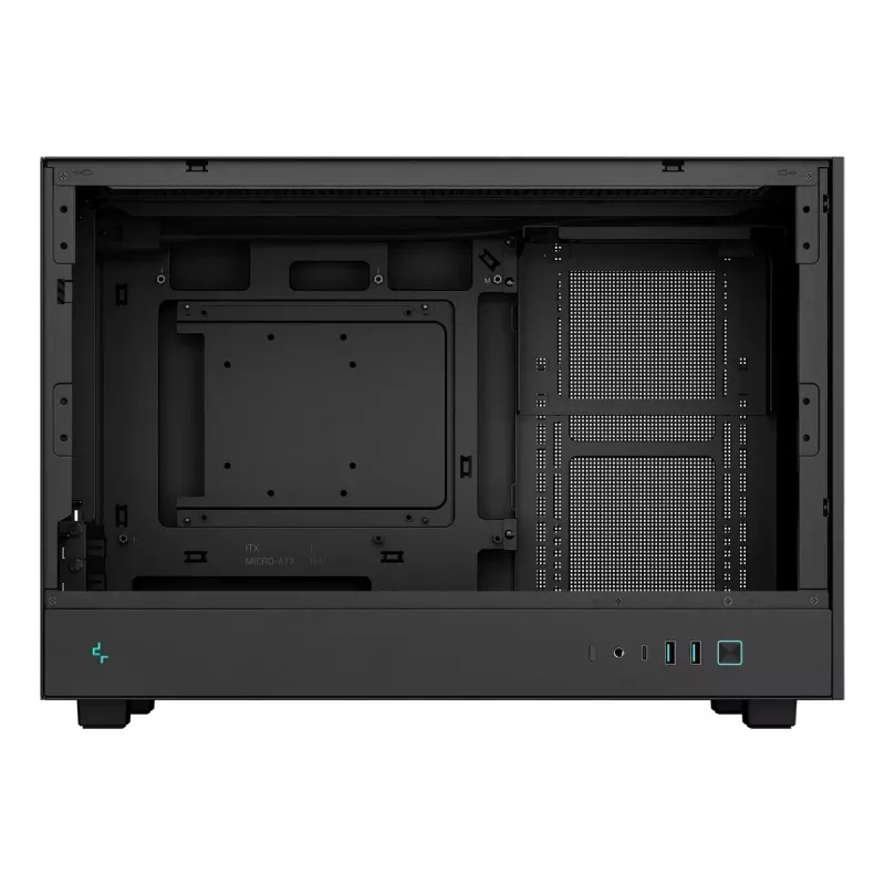 Tietokonekotelo DeepCool CH260 Micro Tower musta — Micro-ATX/Mini-ITX, karkaistu lasi, USB-C, näytönohjain enintään 413 mm