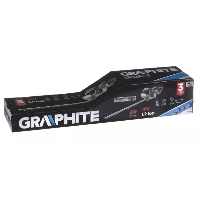Akkukäyttöinen leikkuri GRAPHITE 58G032, 51 cm leikkauspituus, paristokäyttöinen puutarhatyökalu