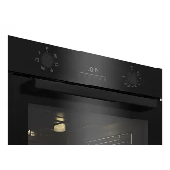 Kalusteisiin asennettava sähköuuni BEKO BBIE123001BD — 72 L, 2400 W, LED-näyttö, upotettavat kiertonupit, höyryitsepuhdistus, musta