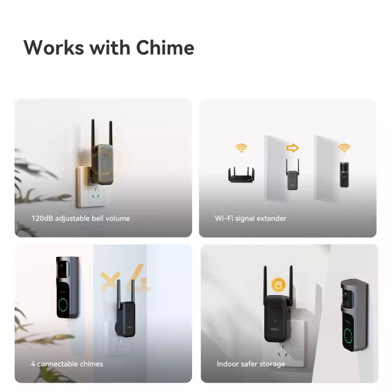 Imou Doorbell 2S Kit musta 3 MP langaton seinäasennus