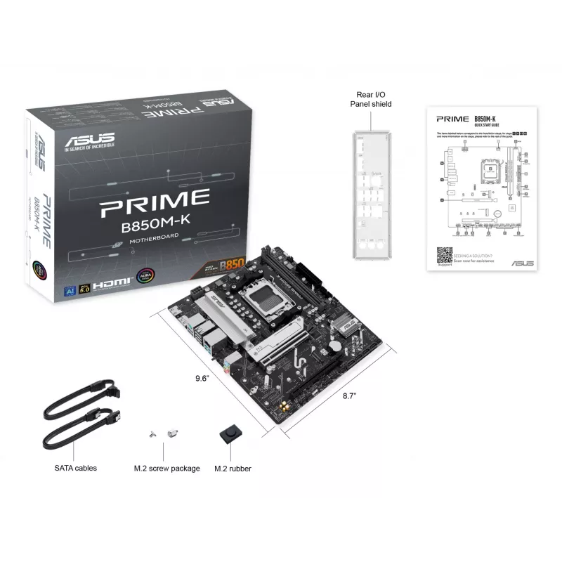 Emolevy ASUS PRIME B850M-K AMD B850 kanta AM5 micro ATX