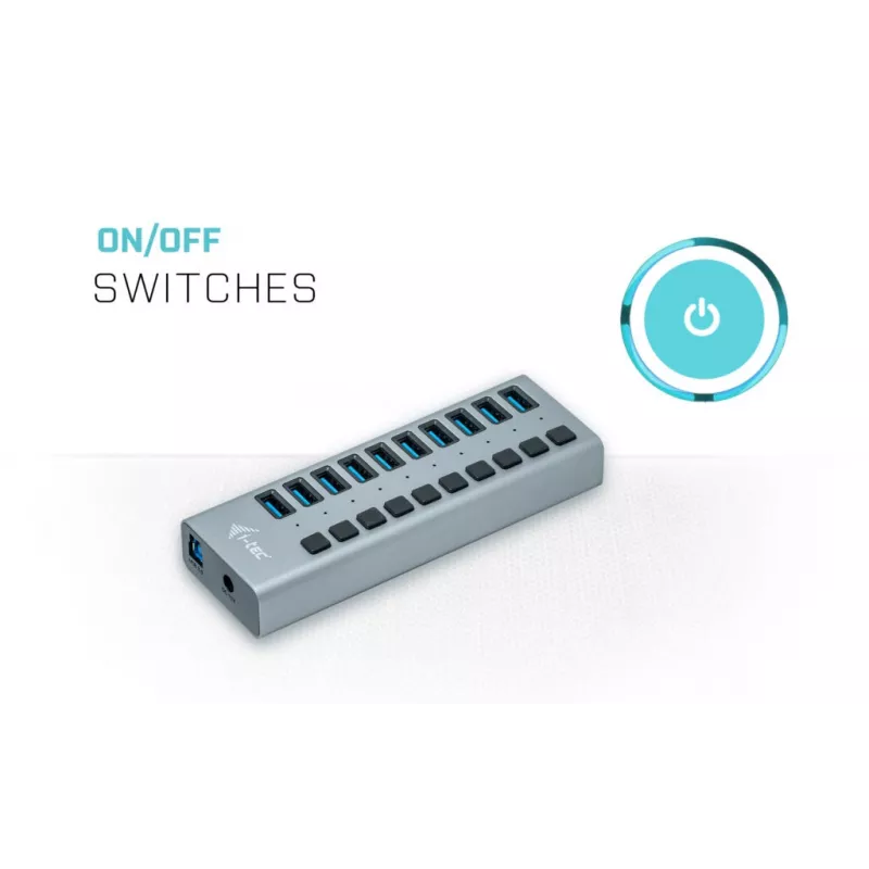 i-tec USB 3.0 Charging HUB 10 porttia + virtalähde 48 W