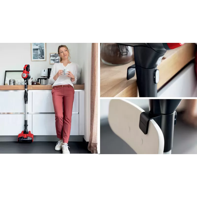 Bosch BCS711PET varsi-imuri/sähköharja akku kuiva pussiton 0,3 L musta, punainen 3 Ah