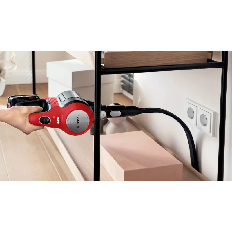 Bosch BCS711PET varsi-imuri/sähköharja akku kuiva pussiton 0,3 L musta, punainen 3 Ah