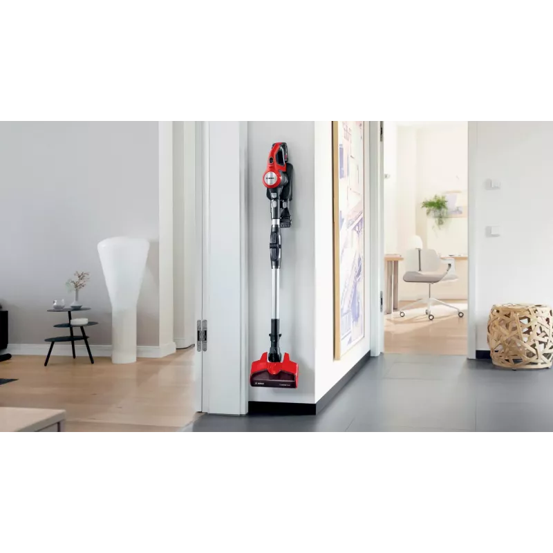 Bosch BCS711PET varsi-imuri/sähköharja akku kuiva pussiton 0,3 L musta, punainen 3 Ah