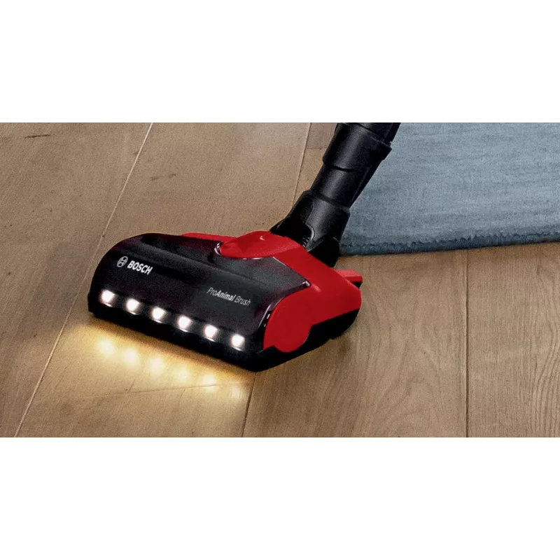 Bosch BCS711PET varsi-imuri/sähköharja akku kuiva pussiton 0,3 L musta, punainen 3 Ah