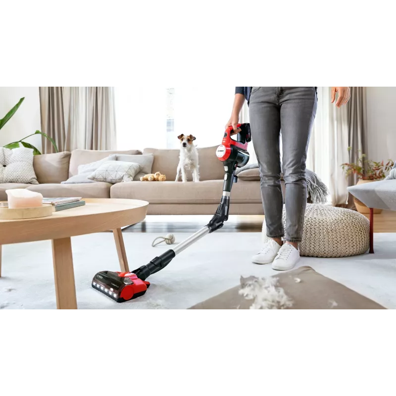 Bosch BCS711PET varsi-imuri/sähköharja akku kuiva pussiton 0,3 L musta, punainen 3 Ah